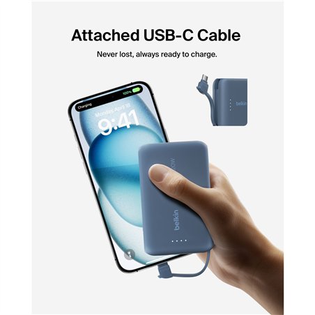 Belkin BOOST powerbank ric. 20W 10.000mAh USB-C blu BPB021hqBL