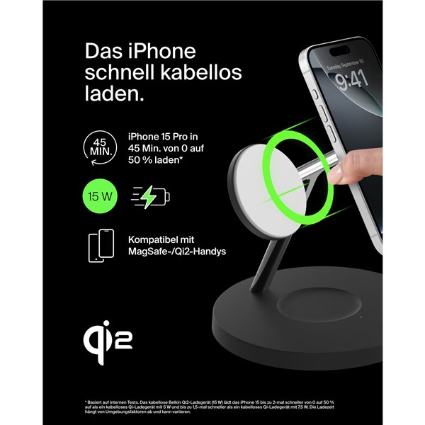 Belkin BOOST CHARGE PRO Qi2 3in1 staz.ric.magn.15W sw. WIZ032kqBK
