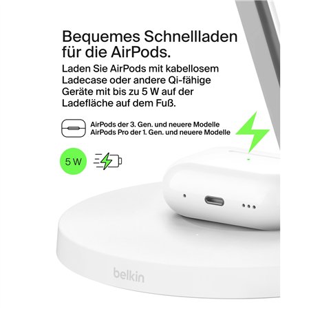 Belkin BOOST CHARGE PRO Qi2 3in1 staz.ric.mag. 15W bi. WIZ032kqWH