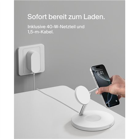 Belkin BOOST CHARGE PRO Qi2 3in1 staz.ric.mag. 15W bi. WIZ032kqWH