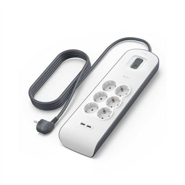 Belkin presa multipla 6 prese + 2xUSB-A, 2m cavo BSV604vf2M-V2
