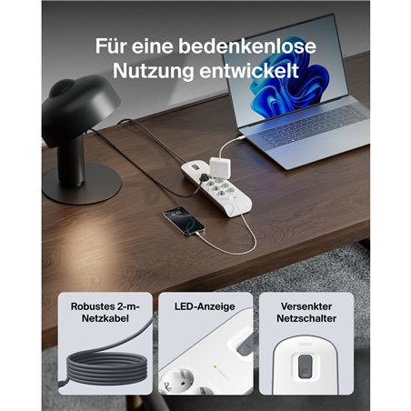 Belkin presa multipla 8 prese 2 metri cavo alim. BSV804vf2M-V2