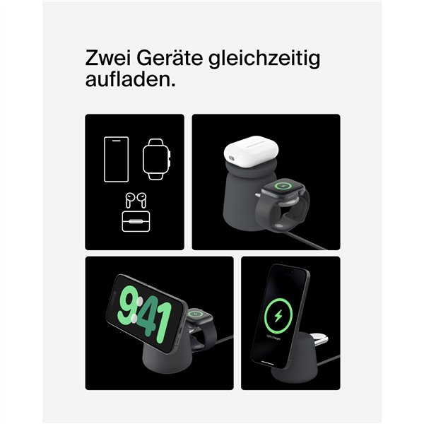 Belkin BOOST Charge PRO 15W mag. car.Qi2 2in1 grig.sc.WIZ027vfH36