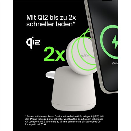 Belkin BOOST Charge PRO 15W mag. car.Qi2 2in1 sabbia WIZ027vfH37