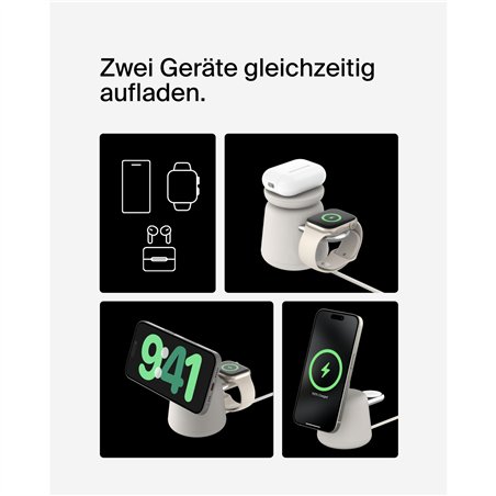 Belkin BOOST Charge PRO 15W mag. car.Qi2 2in1 sabbia WIZ027vfH37