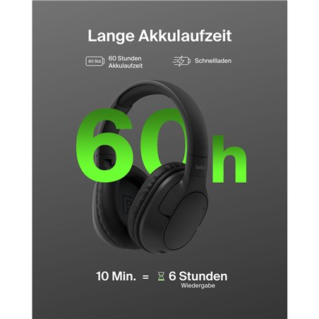 Belkin Soundform Surround nero Over-Ear, senza fili  AUD009hqBK