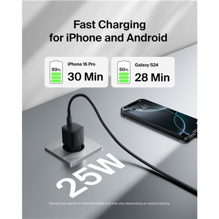 Belkin BOOST Charge 25W USB-C caricabatt. PD nero WCA012kqBK