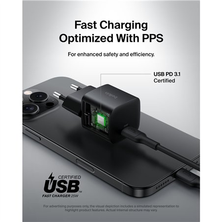 Belkin BOOST Charge 25W USB-C caricabatt. PD nero WCA012kqBK