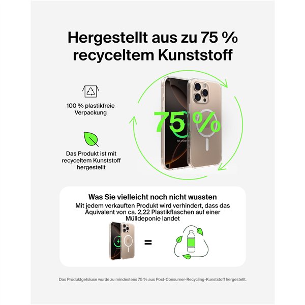 Belkin ScreenForce magnet. Case. iPhone 16 ProMax tran.MSA028hqCL