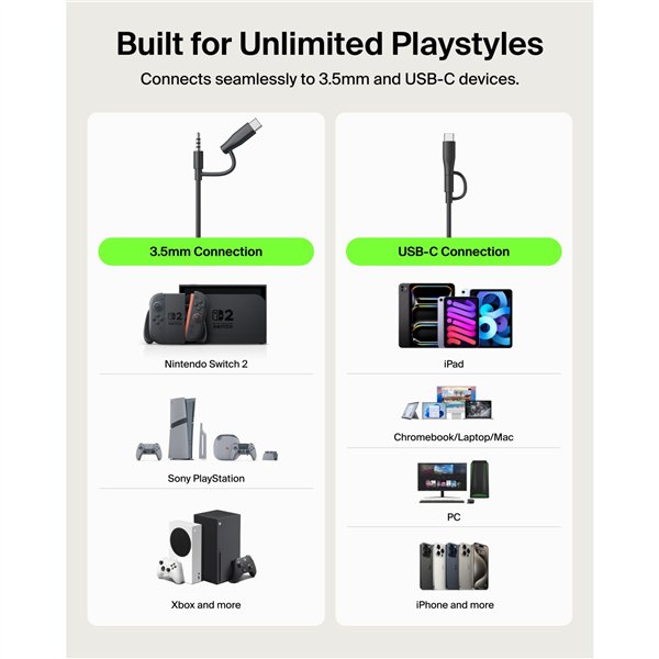 Belkin Gaming On-Ear cuffia per bambini con cavo ENA011hqBK