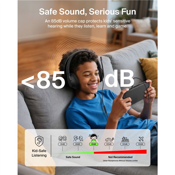 Belkin Gaming On-Ear cuffia per bambini con cavo ENA011hqBK