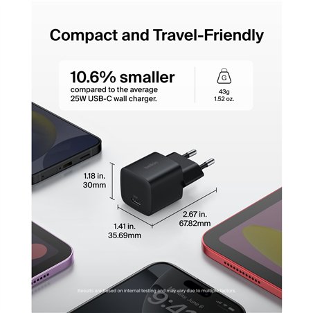 Belkin BOOST Charge 25W USB-C ne Lad.PD/PPS 1m K. WCA012kq1MBK-B6