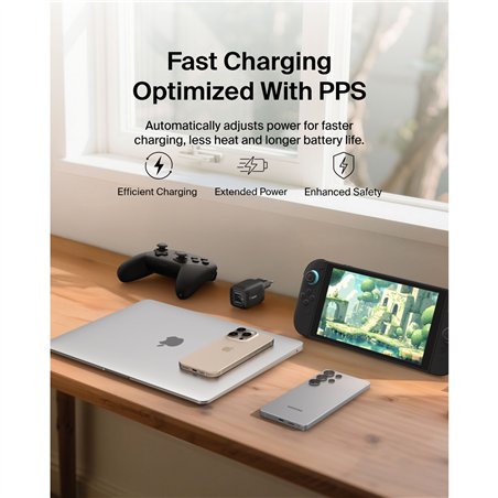 Belkin Gaming USB-C caricatore 65 Watt, GaN nero ENA007kqBK