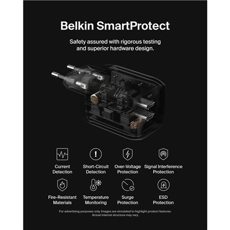 Belkin Gaming USB-C caricatore 65 Watt, GaN nero ENA007kqBK