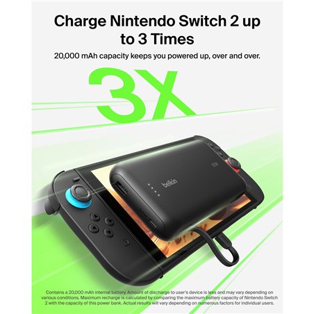 Belkin Gaming Powerbank 20000mAh 30w integr.USB-C cavo ENA013hqBK