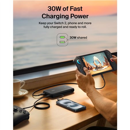 Belkin Gaming Powerbank 20000mAh 30w integr.USB-C cavo ENA013hqBK