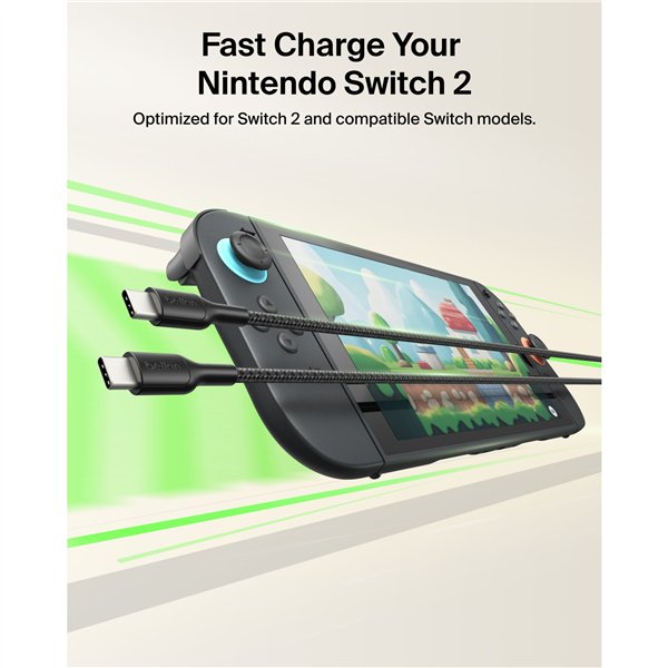 Belkin USB-C/USB-C Gaming Cable braded 2m Switch 2  ENA008hq2MBK