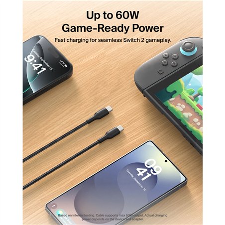 Belkin USB-C/USB-C Gaming Cable braded 2m Switch 2  ENA008hq2MBK