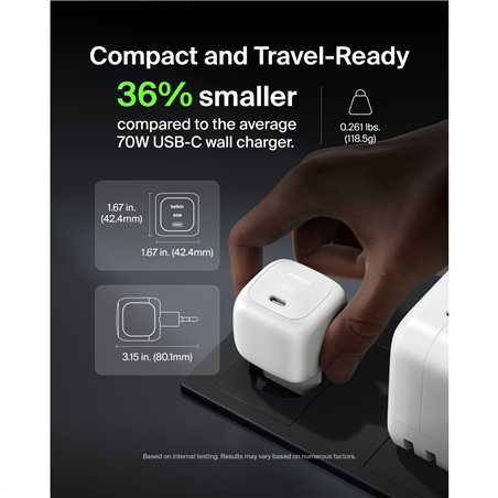 Belkin BOOST Charge 65W USB-C caricatore PD e PPS WCA011kqWH