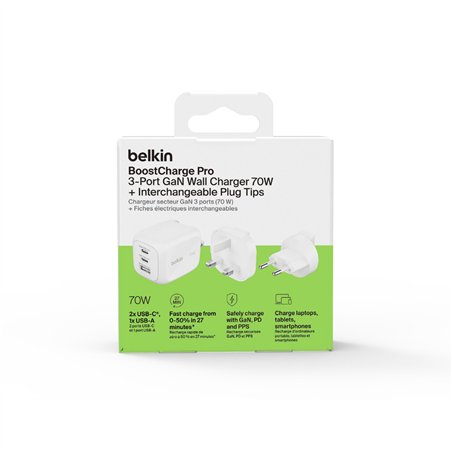Belkin BOOST Charge 70W caricat. 2xUSB-C PD 1xUSB-A ws.WCH018hqWH