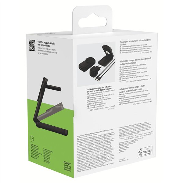 Belkin UltraCharge 25W Qi2 magn. 3-in-1 Lad.klappb.sw. WIZ036kqBK