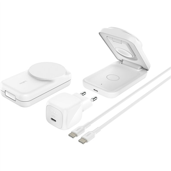 Belkin UltraCharge 25W Qi2 magn. 3-in-1 Lad.klappb.ws. WIZ036kqWH