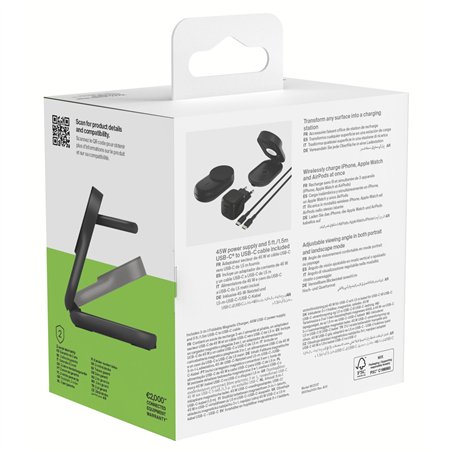 Belkin UltraCharge 25W Qi2 magn. 3-in-1 Lad.klappb.sw. WIZ037kqBK