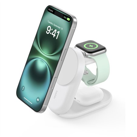 Belkin UltraCharge 25W Qi2 magn. 3-in-1 Lad.klappb.ws. WIZ037kqWH