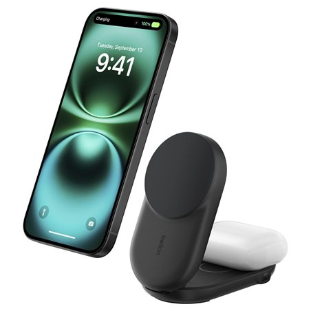 Belkin UltraCharge 25W Qi2 magn. 2-in-1 Lad.klappb.sw. WIZ039kqBK