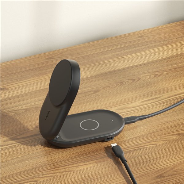 Belkin UltraCharge 25W Qi2 magn. 2-in-1 Lad.klappb.sw. WIZ039kqBK