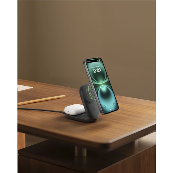Belkin UltraCharge 25W Qi2 magn. 2-in-1 Lad.klappb.sw. WIZ039kqBK