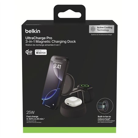 Belkin UltraCharge Pro 25W Qi2 mag.3-in-1 Ladest.sw. WIZ040kqCH