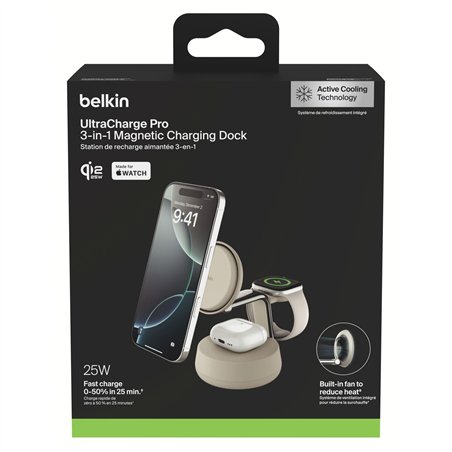 Belkin UltraCharge Pro 25W Qi2 mag.3-in-1 Ladest.ws. WIZ040kqSD