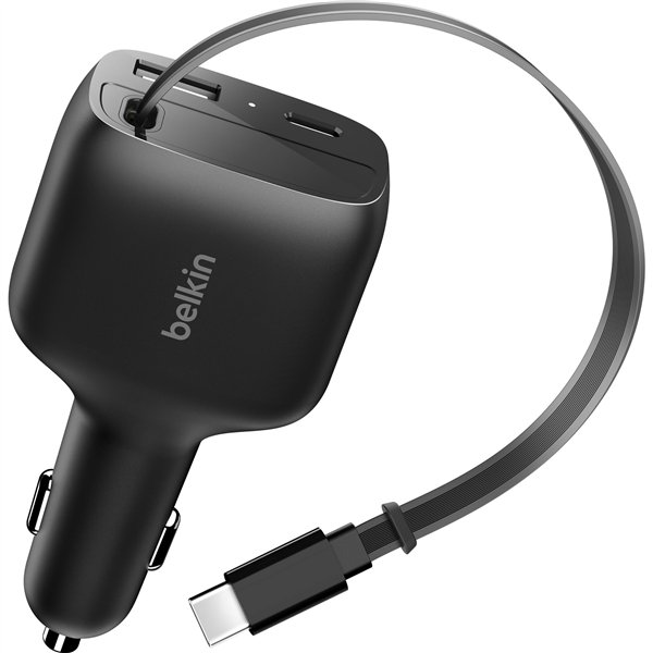 Belkin Boostcharge Kfz-Ladegerät 75W ausz. USB-C Kabel CCC001hqBK