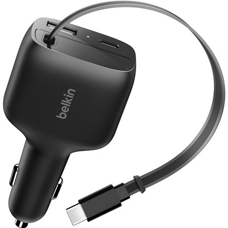 Belkin Boostcharge Kfz-Ladegerät 75W ausz. USB-C Kabel CCC001hqBK