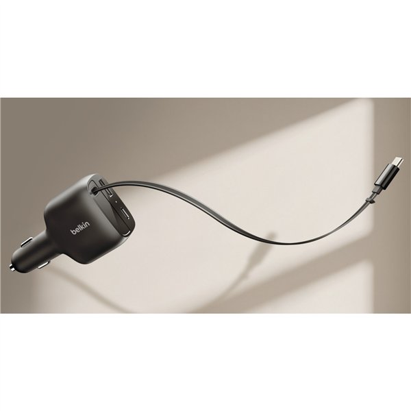 Belkin Boostcharge Kfz-Ladegerät 75W ausz. USB-C Kabel CCC001hqBK