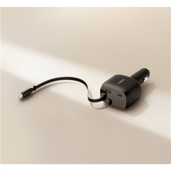 Belkin Boostcharge Kfz-Ladegerät 75W ausz. USB-C Kabel CCC001hqBK
