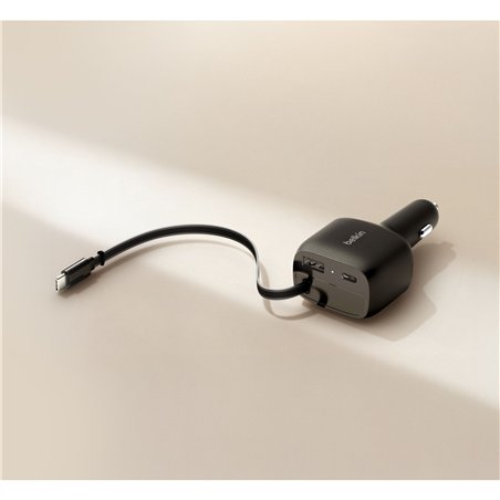 Belkin Boostcharge Kfz-Ladegerät 75W ausz. USB-C Kabel CCC001hqBK