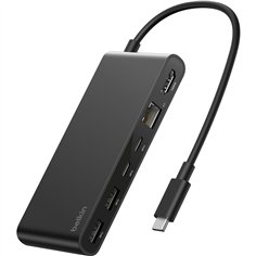 Belkin CONNECT USB-C 8-in-1 Hub Dual USB-C Ports nero INC024hqBK