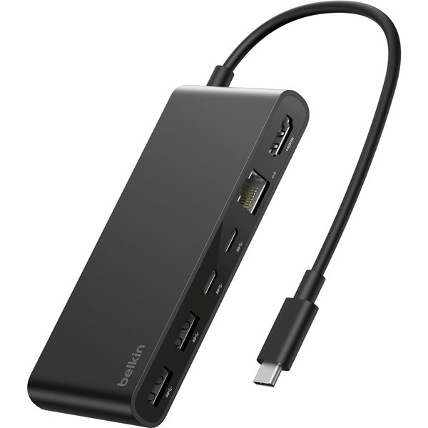 Belkin CONNECT USB-C 8-in-1 Hub Dual USB-C Ports nero INC024hqBK