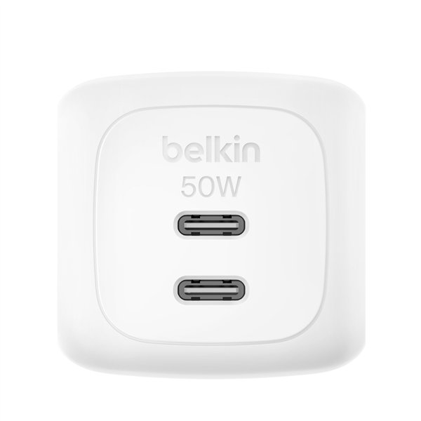 Belkin caricatore Dual USB-C 50W PD PPS+1m cavo WCH019kq1MWH-B6