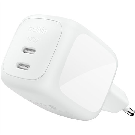 Belkin caricatore Dual USB-C 67W PD PPS+2m cavo WCH020kq2MWH-B6