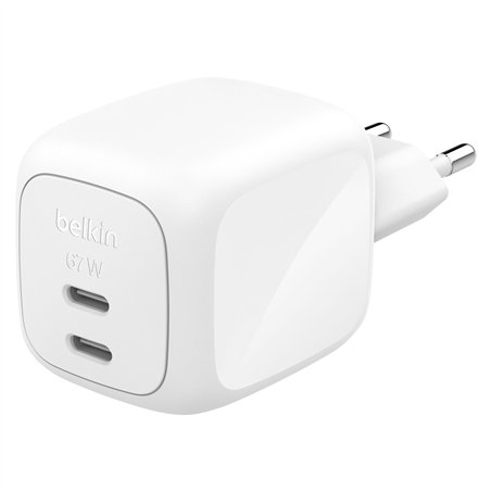Belkin caricatore Dual USB-C 67W PD PPS+2m cavo WCH020kq2MWH-B6