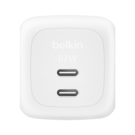 Belkin caricatore Dual USB-C 67W PD PPS+2m cavo WCH020kq2MWH-B6
