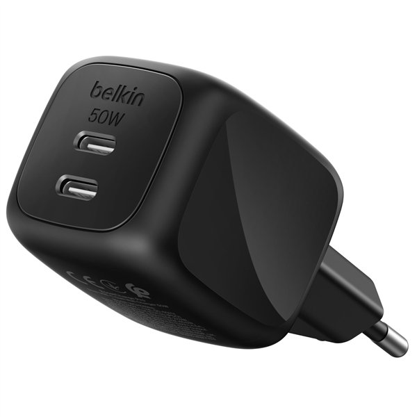 Belkin caricatore Dual USB-C 50W PD + PPS , nero       WCH019kqBK