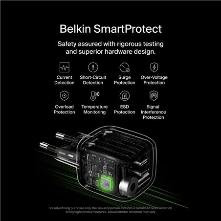 Belkin caricatore Dual USB-C 50W PD + PPS , nero       WCH019kqBK