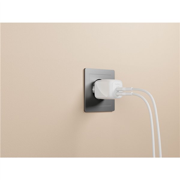 Belkin caricatore Dual USB-C 50W PD + PPS , bianco     WCH019kqWH