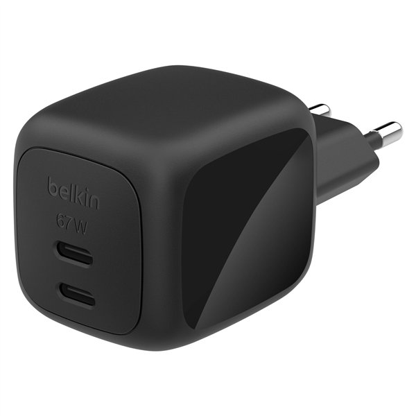 Belkin Ladegerät Dual USB-C 67W PD + PPS ,schwarz     WCH020kqBK