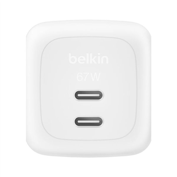 Belkin Ladegerät Dual USB-C 67W PD + PPS ,weiß        WCH020kqWH