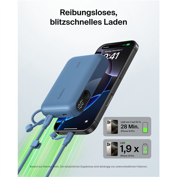 Belkin Powerbank con Display 20W 10.000mAh USB-C blu BPB027hqBL